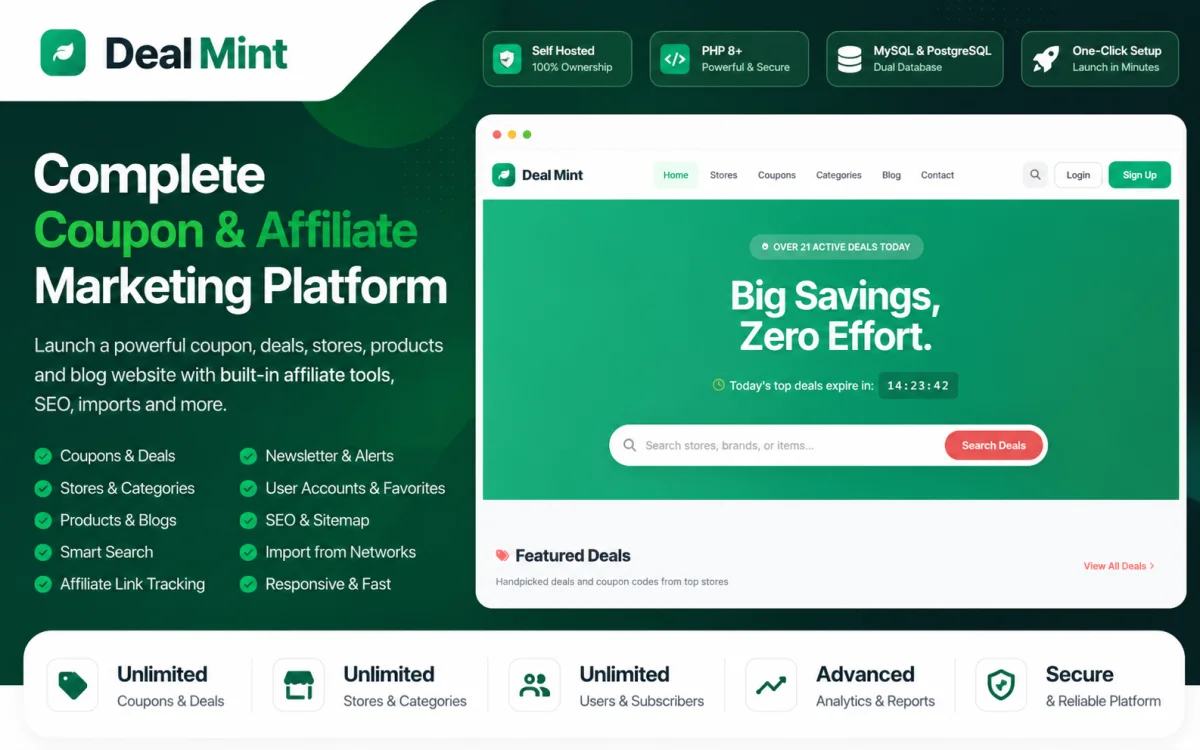 DealMint — Coupon & Affiliate Marketing Platform